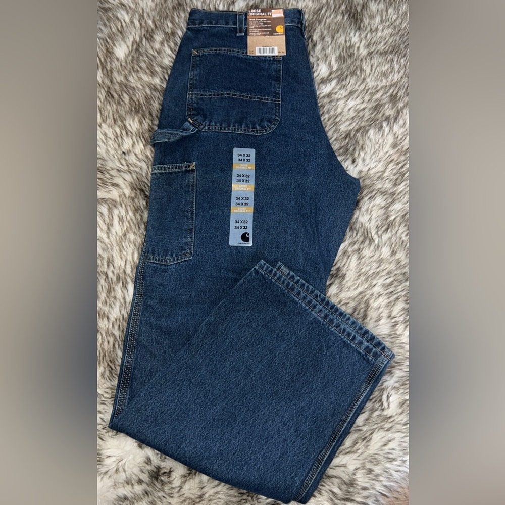 Nwt Men's Carhartt Blue Jeans 34x32 
Loose Original fit